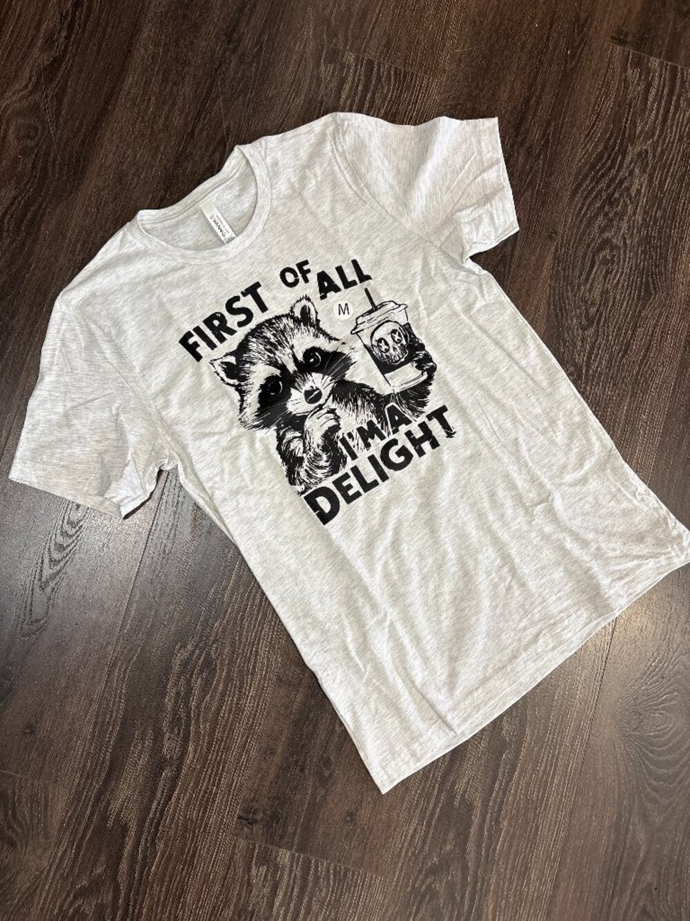 NWT Bella Canvas I'm a Delight Unisex Graphic Tee Grey Size Small